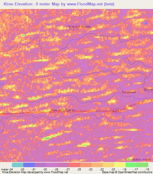 Kirse,Kazakhstan Elevation Map