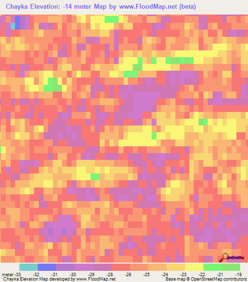 Chayka,Kazakhstan Elevation Map