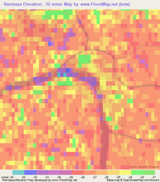 Rembaza,Kazakhstan Elevation Map