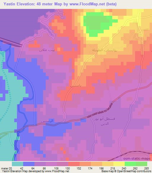 Yastin,Syria Elevation Map