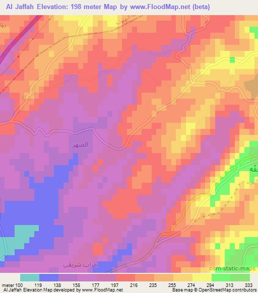 Al Jaffah,Syria Elevation Map