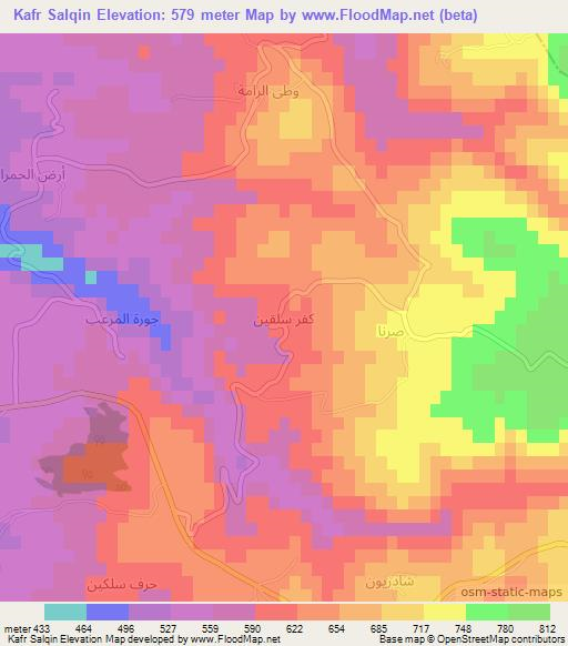 Kafr Salqin,Syria Elevation Map