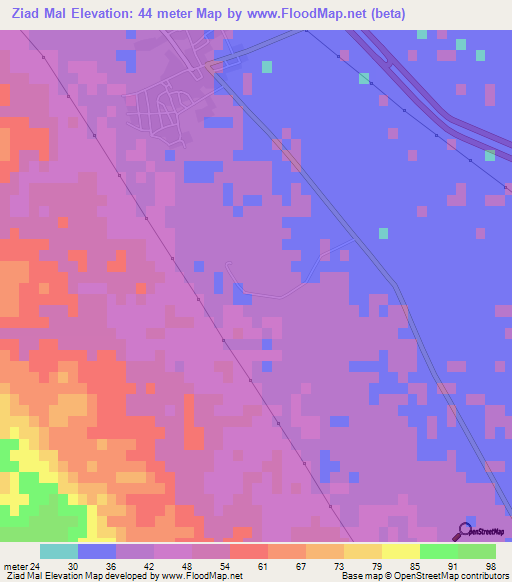 Ziad Mal,Iran Elevation Map