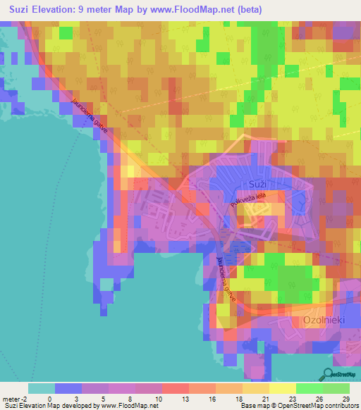 Suzi,Latvia Elevation Map