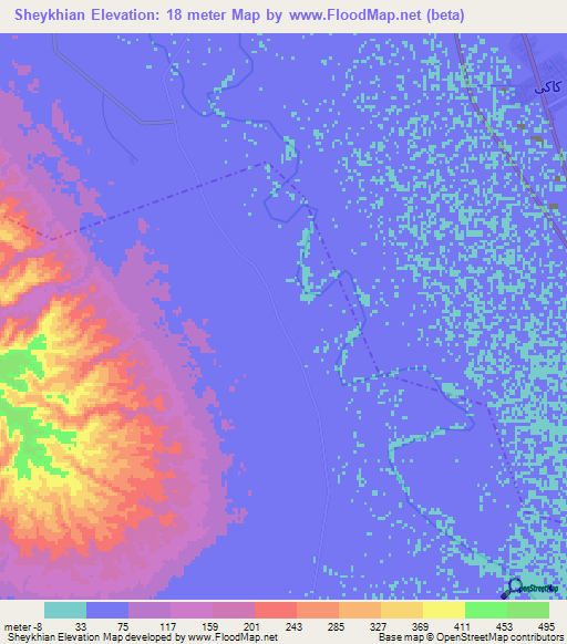 Sheykhian,Iran Elevation Map