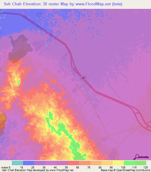 Seh Chah,Iran Elevation Map
