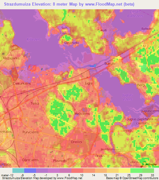 Strazdumuiza,Latvia Elevation Map