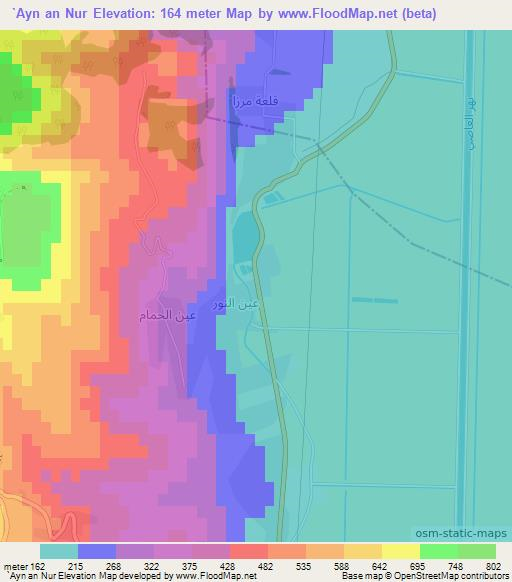 `Ayn an Nur,Syria Elevation Map