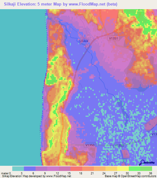 Silkaji,Latvia Elevation Map
