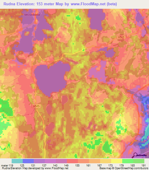 Rudna,Latvia Elevation Map