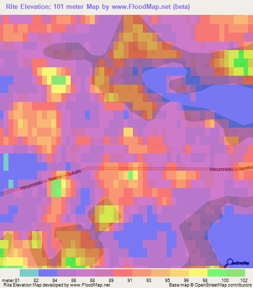 Rite,Latvia Elevation Map
