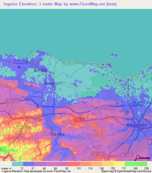 Ingenio,Puerto Rico Elevation Map