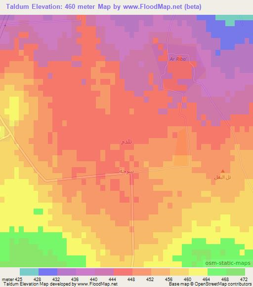 Taldum,Syria Elevation Map