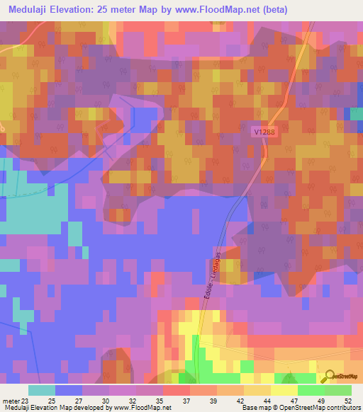 Medulaji,Latvia Elevation Map