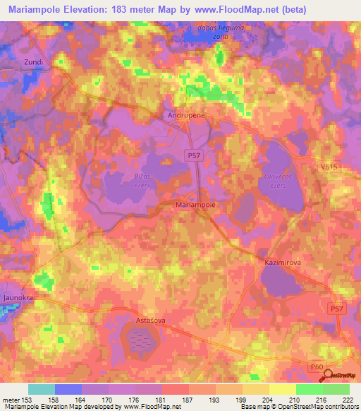 Mariampole,Latvia Elevation Map