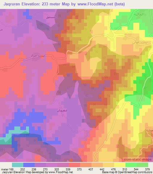Jaqruran,Syria Elevation Map