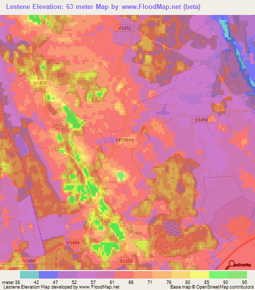 Lestene,Latvia Elevation Map