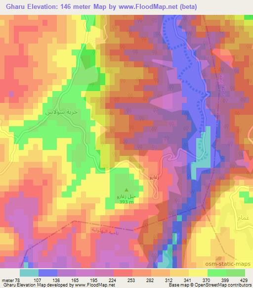 Gharu,Syria Elevation Map