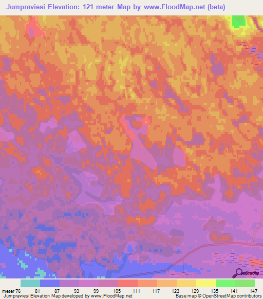 Jumpraviesi,Latvia Elevation Map