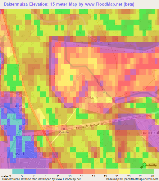 Daktermuiza,Latvia Elevation Map