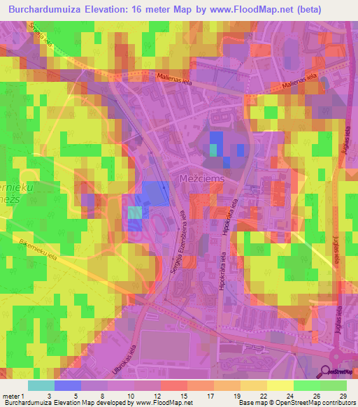 Burchardumuiza,Latvia Elevation Map
