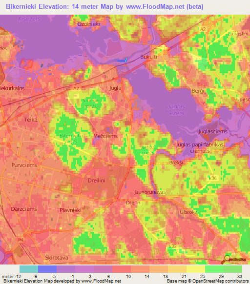 Bikernieki,Latvia Elevation Map