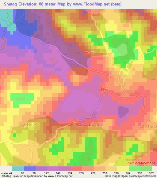 Shataq,Syria Elevation Map
