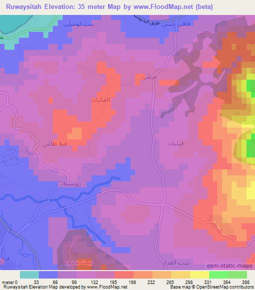 Ruwaysitah,Syria Elevation Map