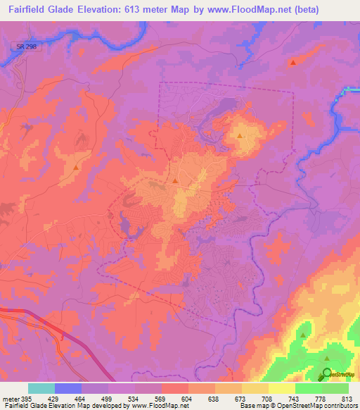 Fairfield Glade,US Elevation Map