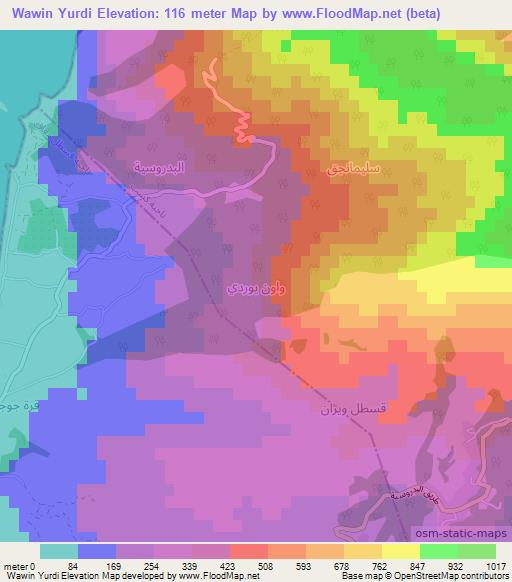 Wawin Yurdi,Syria Elevation Map