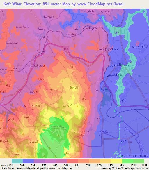 Kafr Witar,Syria Elevation Map