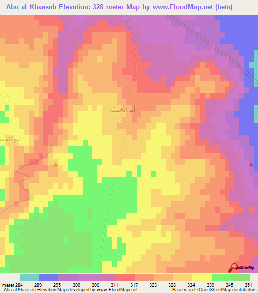 Abu al Khassah,Syria Elevation Map