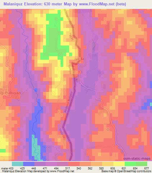 Malaniquz,Syria Elevation Map