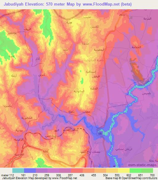 Jabudiyah,Syria Elevation Map