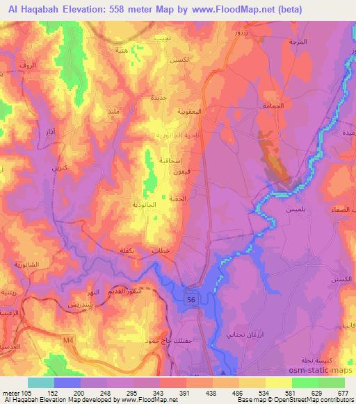 Al Haqabah,Syria Elevation Map