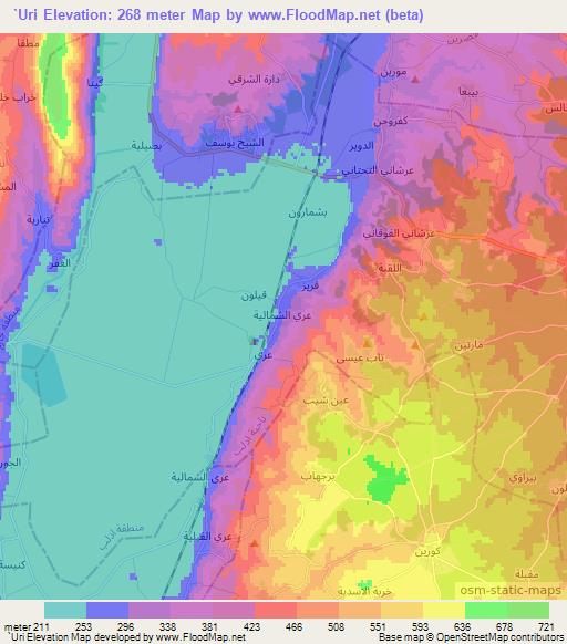 `Uri,Syria Elevation Map