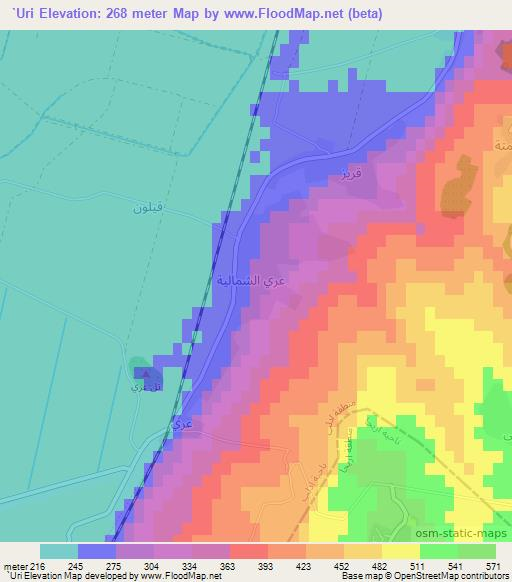 `Uri,Syria Elevation Map