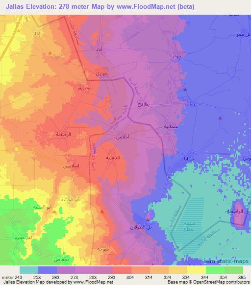 Jallas,Syria Elevation Map