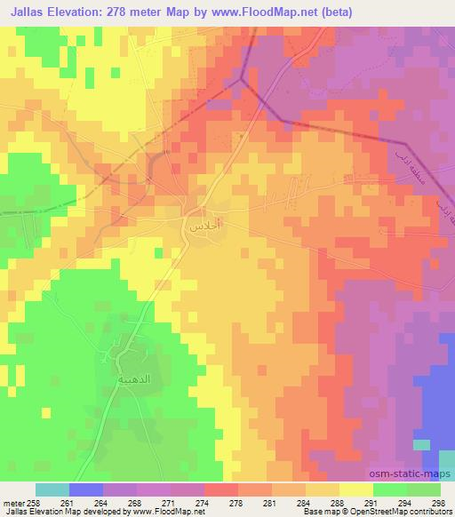 Jallas,Syria Elevation Map