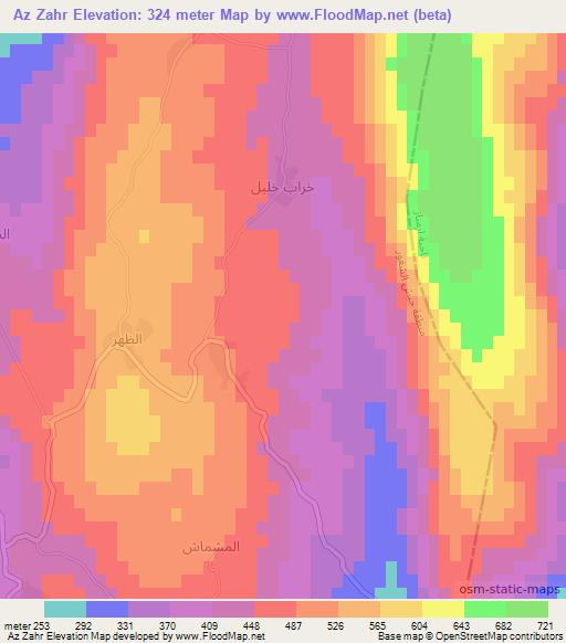 Az Zahr,Syria Elevation Map