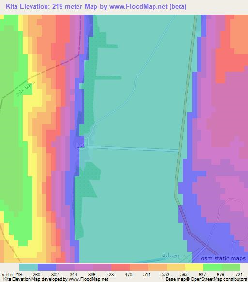 Kita,Syria Elevation Map