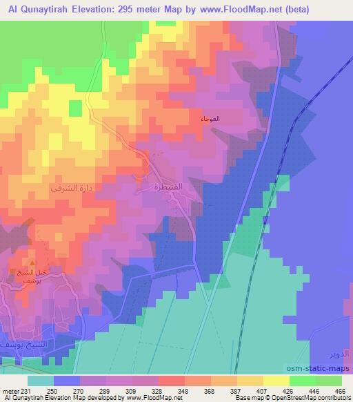 Al Qunaytirah,Syria Elevation Map