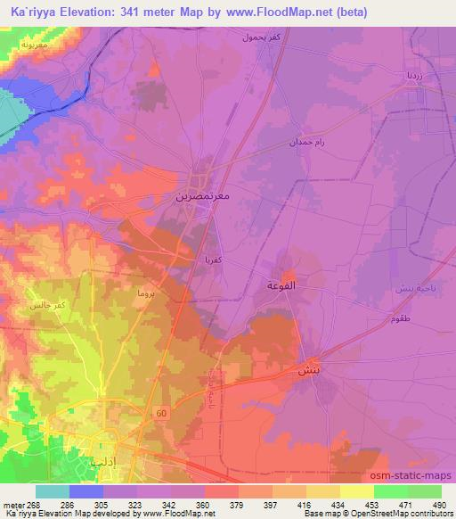 Ka`riyya,Syria Elevation Map
