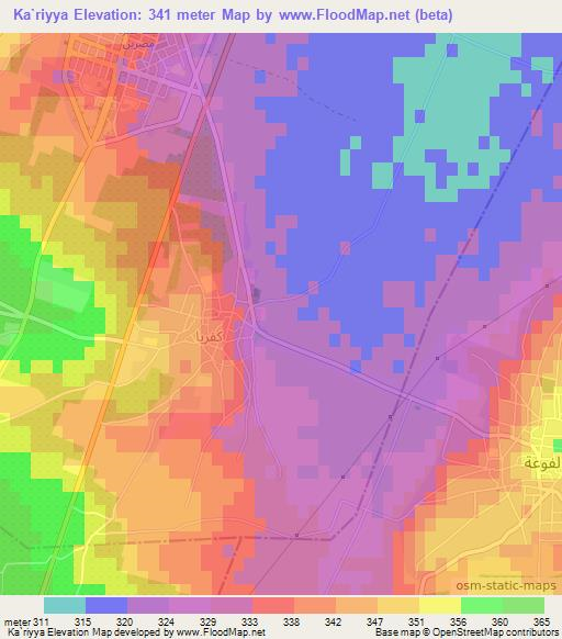 Ka`riyya,Syria Elevation Map