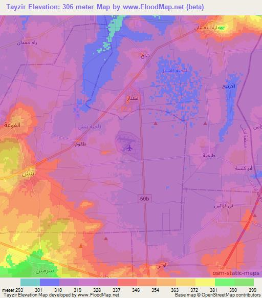 Tayzir,Syria Elevation Map