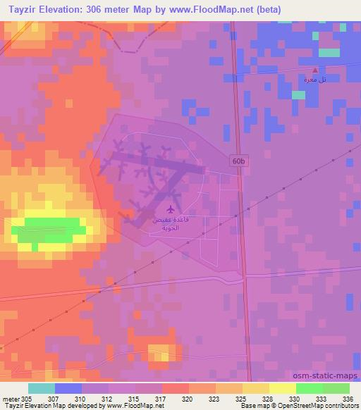 Tayzir,Syria Elevation Map