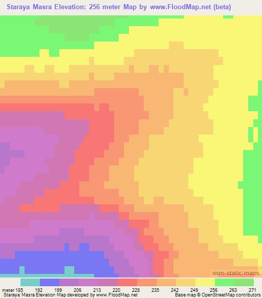 Staraya Masra,Kazakhstan Elevation Map