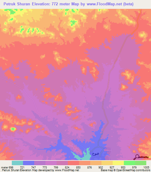 Petruk Shuran,Iran Elevation Map