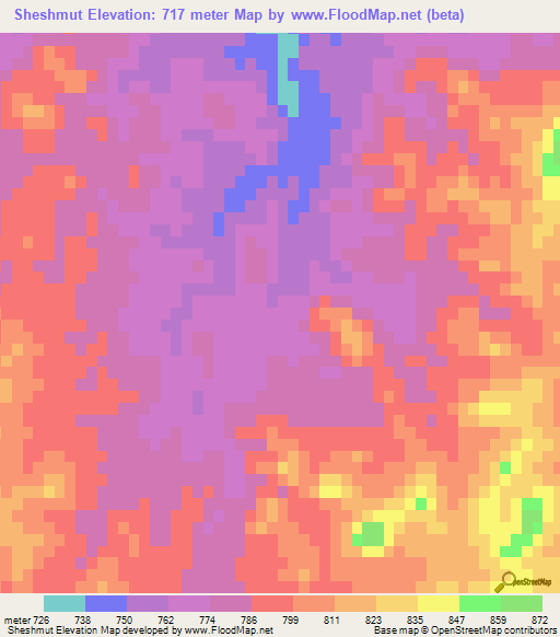 Sheshmut,Iran Elevation Map