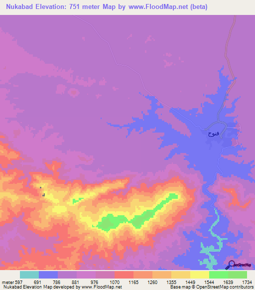 Nukabad,Iran Elevation Map